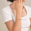 Wholesale Copper Women's Fashion U Shaped Electroplated Zircon Open Bracelet