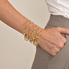 Wholesale Copper Women's Fashion U Shaped Electroplated Zircon Open Bracelet