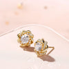 Wholesale Copper Women's Fragrant Flower Earrings With Four Leaf Clover Design And Zircon Styling