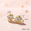 Wholesale Copper Women's Fragrant Flower Earrings With Four Leaf Clover Design And Zircon Styling