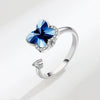 Wholesale Copper Women's Geometric Flower Butterfly Swivel Ring Set With Electroplating