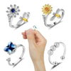 Wholesale Copper Women's Geometric Flower Butterfly Swivel Ring Set With Electroplating