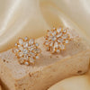 Wholesale Copper Women's Geometric Sunflower Double Layer Zircon Earrings Jewelry Accessories