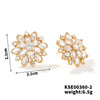 Wholesale Copper Women's Geometric Sunflower Double Layer Zircon Earrings Jewelry Accessories