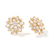 Wholesale Copper Women's Geometric Sunflower Double Layer Zircon Earrings Jewelry Accessories