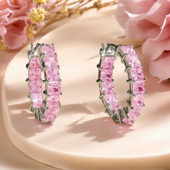 Wholesale Copper Women's Geometric Zirconia Microinlaid Earrings