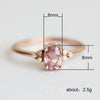 Wholesale Copper Women's Jewelry Pink Zircon Goose Egg Shape Geometric Engagement Ring