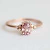 Wholesale Copper Women's Jewelry Pink Zircon Goose Egg Shape Geometric Engagement Ring