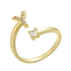 Wholesale Copper Women's Microinlaid Zircon English Letter Open Ring Jewelry Accessories With Electroplating
