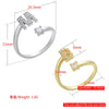 Wholesale Copper Women's Microinlaid Zircon English Letter Open Ring Jewelry Accessories With Electroplating