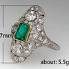 Wholesale Copper Women's Retro Court Style Geometric Hollow Pattern Zircon Ring Accessories