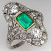 Wholesale Copper Women's Retro Court Style Geometric Hollow Pattern Zircon Ring Accessories