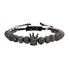 Wholesale Copper Woven Adjustable Bracelet With Crown Pattern And Micro Inlaid Zircon