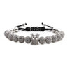 Wholesale Copper Woven Adjustable Bracelet With Crown Pattern And Micro Inlaid Zircon