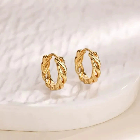 Wholesale Copper Woven Wheat Ear Earrings For Women Electroplated