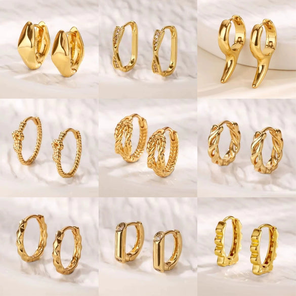 Wholesale Copper Woven Wheat Ear Earrings For Women Electroplated