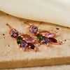 Wholesale Copper Zircon Earrings Geometric Pastoral Style