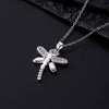 Wholesale Copper Zircon Electroplated Gold Dragonfly Pendant Necklace For Women Minimalist Animal Style