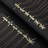 Wholesale Copper Zircon Electroplated Gold Dragonfly Pendant Necklace For Women Minimalist Animal Style