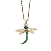 Wholesale Copper Zircon Electroplated Gold Dragonfly Pendant Necklace For Women Minimalist Animal Style