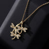 Wholesale Copper Zircon Electroplated Gold Dragonfly Pendant Necklace For Women Minimalist Animal Style