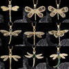 Wholesale Copper Zircon Electroplated Gold Dragonfly Pendant Necklace For Women Minimalist Animal Style