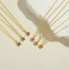 Wholesale Copper Zircon Fivepointed Star Pendant Necklace With Mixed Gem Inlay And Electroplating Treatment For Women