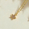 Wholesale Copper Zircon Fivepointed Star Pendant Necklace With Mixed Gem Inlay And Electroplating Treatment For Women