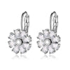 Wholesale Copper Zircon Flower Earrings For Women
