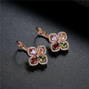 Wholesale Copper Zircon Flower Earrings For Women