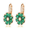 Wholesale Copper Zircon Flower Earrings For Women