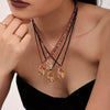 Wholesale Copper Zircon Flower Pendant Necklace With Geometric Pattern Handmade And Electroplated For Women