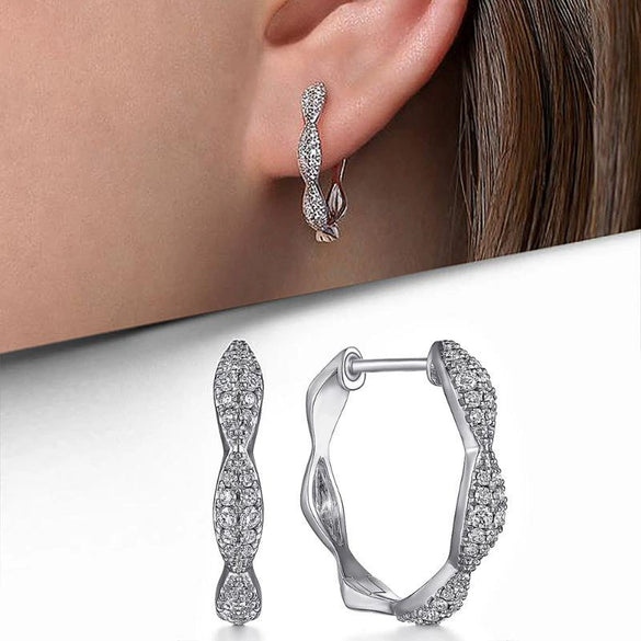 Wholesale Copper Zircon Geometric Elegant Circle Earrings For Women