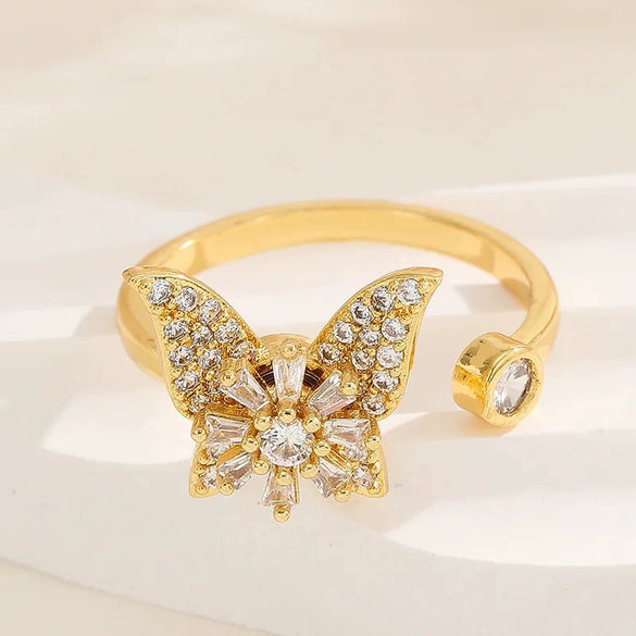 Wholesale Copper Zircon Geometric Fingertip Ring Anxiety Relief Focus Toy