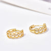 Wholesale Copper Zircon Geometric Hollowout Small Round Beads Earrings For Women