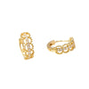 Wholesale Copper Zircon Geometric Hollowout Small Round Beads Earrings For Women
