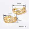 Wholesale Copper Zircon Geometric Hollowout Small Round Beads Earrings For Women