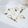 Wholesale Copper Zircon Geometric Tassel Earrings Set For Women Light Luxury Niche Style