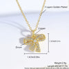 Wholesale Copper Zircon Inlaid Bow Pendant Ochain Necklace For Women Sweet Style Jewelry