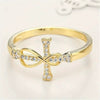 Wholesale Copper Zircon Inlaid Mobius Ring Geometric Style Women's Jewelry