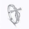 Wholesale Copper Zircon Inlaid Mobius Ring Geometric Style Women's Jewelry