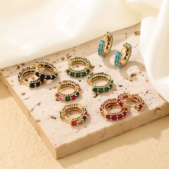 Wholesale Copper Zircon Inlay Women's Simple Light Luxury Earrings