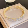 Wholesale Copper Zircon Letter Bracelet Gold Electroplated For Women Cool Style