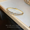 Wholesale Copper Zircon Letter Bracelet Gold Electroplated For Women Cool Style
