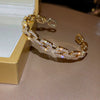 Wholesale Copper Zircon Letter Bracelet Gold Electroplated For Women Cool Style