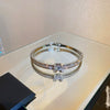 Wholesale Copper Zircon Letter Bracelet Gold Electroplated For Women Cool Style