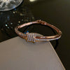Wholesale Copper Zircon Letter Bracelet Gold Electroplated For Women Cool Style