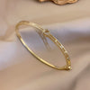 Wholesale Copper Zircon Letter Bracelet Gold Electroplated For Women Cool Style
