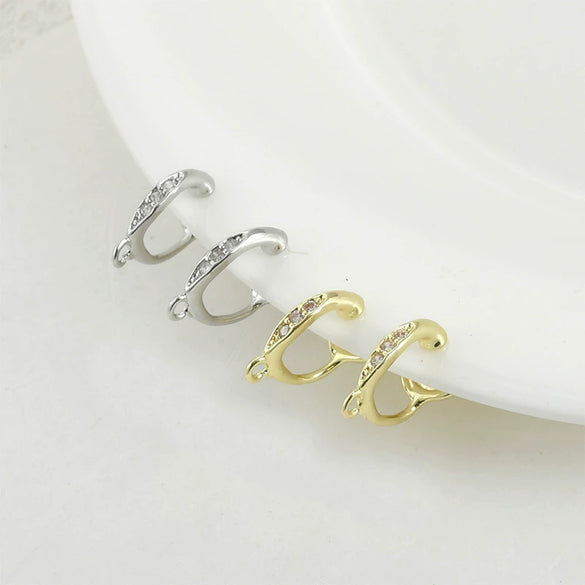 Wholesale Copper Zircon Mosquito Coil Antipain Ear Clip Electroplated Handmade Accessories