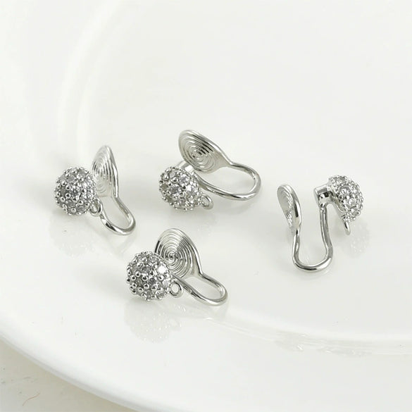 Wholesale Copper Zircon Mosquito Coil Antipain Ear Clip Electroplated Handmade Accessories